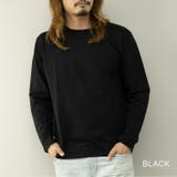 ブラック | 長袖Tシャツ メンズ クルーネック | ローコス