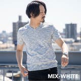 ミックスホワイト | 半袖Tシャツ メンズ Vネック | ローコス
