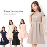 フォーマルタックワンピース【パーティードレス 袖あり レディース | LIFE STYLE ablana | 詳細画像1 
