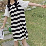 ニットワンピース ボーダー柄 半袖 | LTL | 詳細画像15