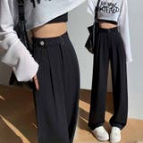 ブラック | ワイドパンツ スラックス タックワイドパンツ | LTL