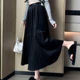 プリーツスカートロング黒 無地スカート ひざ下 | LTL | 詳細画像7