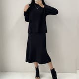 ブラック | ニットワンピース 2点セット ニットセットアップ | LTL