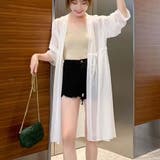 ホワイト | シアーカーディガン秋でもUV対策 シフォンカーディガン 9分袖カーディガン | LTL
