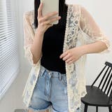 ベージュ | 総レースカーディガン 花柄 レディース | LTL