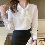 ホワイト | シャツ レディース リボン付きシャツ | LTL