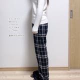 裏起毛パンツ チェック柄パンツ ワイドパンツ | LTL | 詳細画像17