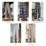 裏起毛パンツ チェック柄パンツ ワイドパンツ | LTL | 詳細画像2