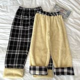 裏起毛パンツ チェック柄パンツ ワイドパンツ | LTL | 詳細画像7