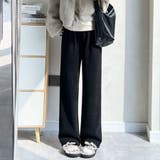 裏起毛ワイドストレートパンツ 裏起毛パンツ ワイドパンツ | LTL | 詳細画像8