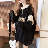 ブラック | 秋物新作 長袖カジュアルトレーナ パーカー | luby