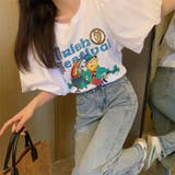 ホワイト | 春夏新作 半袖ロゴ Tシャツ トップス カットソー ホワイト 韓国ファッション | luby