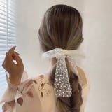 刺繍レースリボンパールヘアゴム【ヘアアクセサリー】 | LUPIS | 詳細画像5 