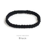 ブラック | 編み込みバイカラーヘアゴム【ヘアアクセサリー】 | LUPIS