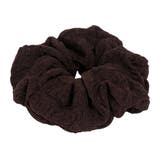 ブラウン | エンボスギャザーシュシュ【ヘアアクセサリー】 | LUPIS