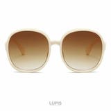 ベージュ | ラウンドBIGフレームサングラス【大きめ】 | LUPIS