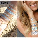 ブルーメタリックゴールドフラッシュタトゥーシール 【タトゥーシール フラッシュタ… | LUPIS | 詳細画像4 