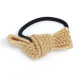 ベージュ | ニット編みリボンヘアゴム 【ヘアアクセサリー ヘアゴム | LUPIS