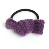 パープル | ニット編みリボンヘアゴム 【ヘアアクセサリー ヘアゴム | LUPIS
