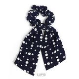 ネイビー | ドットリボンシュシュ 【プチプラ シュシュ | LUPIS