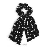 ブラック | ドットリボンシュシュ 【プチプラ シュシュ | LUPIS