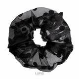 ブラック | ドット柄オーガンジーボリュームシュシュ【ヘアアクセサリー】 | LUPIS