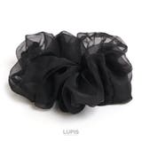 ブラック | くすみカラーシフォンシュシュ【ヘアアクセサリー】 | LUPIS