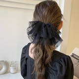ドット柄ボリュームチュールシュシュ【大ぶり ヘアアクセサリー】 | LUPIS | 詳細画像2 