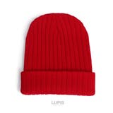 レッド | シンプルリブニット帽 | LUPIS