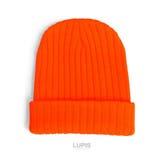 オレンジ | シンプルリブニット帽 | LUPIS