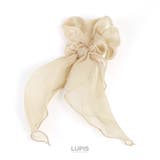 ベージュ | サテンオーガンジーリボンシュシュ  | LUPIS
