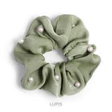 グリーン | くすみカラードットパールシュシュ | LUPIS