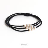 ブラック | シンプルエレガントパールヘアゴム【ヘアアクセサリー】 | LUPIS