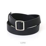 ブラック | シルバースクエアバックルベルト | LUPIS