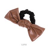 ブラウン | レザー調リボンヘアゴム【ヘアアクセサリー】 | LUPIS