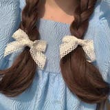 ≪1個入り≫コットンレースリボンヘアゴム  | LUPIS | 詳細画像2 