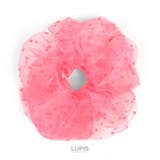 ピンク | ドットオーガンジーボリュームシュシュ  | LUPIS