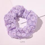 パープル | 刺繍フラワーシュシュ | LUPIS