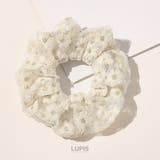 アイボリー | 刺繍フラワーシュシュ 【ヘアアクセサリー ヘアゴム | LUPIS