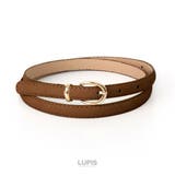 ベージュ | ランドバックルマットレザーベルト | LUPIS