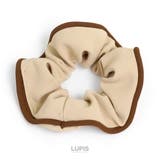 ベージュ | バイカラーパイピングシュシュ【ヘアアクセサリー シュシュ バイカラー | LUPIS