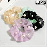 パール×オーガンジーシュシュ 【ヘアアクセサリー シュシュ | LUPIS | 詳細画像1 