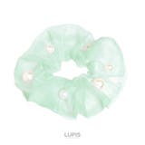グリーン | パール×オーガンジーシュシュ 【ヘアアクセサリー シュシュ | LUPIS