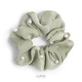 グリーン | くすみカラードットパールシュシュ | LUPIS