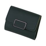 モスグリーン | スクエアメタルフレーム3つ折りウォレット【※小銭入れ無し】 | LUPIS