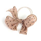 ベージュ | ドットリボンヘアゴム 【ヘアアクセサリー アクセサリー | LUPIS