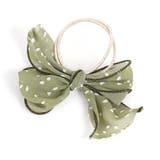 グリーン | ドットリボンヘアゴム 【ヘアアクセサリー アクセサリー | LUPIS