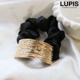 ブラック | メタルプレートシュシュ【ヘアアクセサリー】 | LUPIS