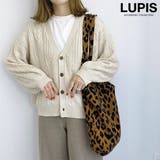 ブラウン | レオパード柄ファスナー付きトートバッグ | LUPIS