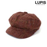 ブラウン | チェック柄キャスケット | LUPIS